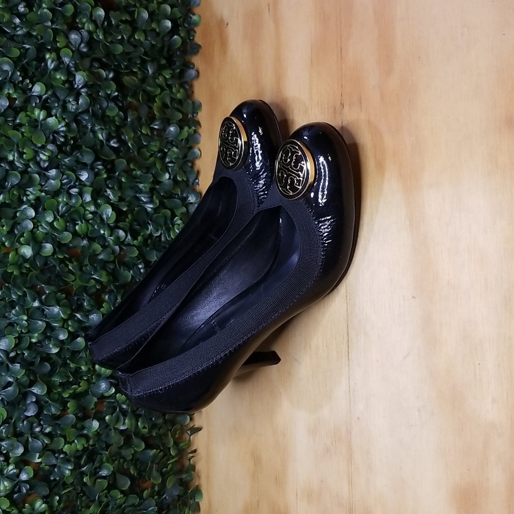Tory Burch Caroline Mid Patent Leather Pumps | Womens 6 | 3" Heel Height